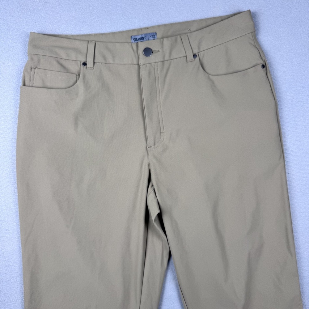 VRST Limitless Chino Pant 34x29 Beige Golf Athletic 5-Pocket Stretch Straight